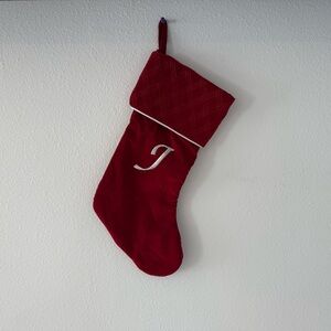 Red Holiday Stocking with Monogram